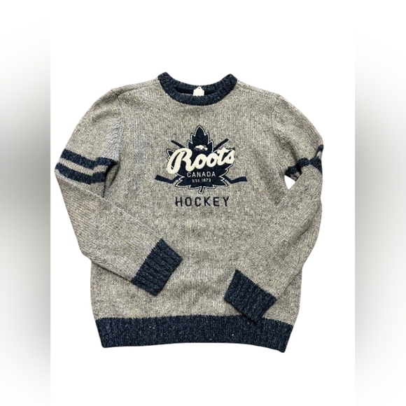Roots Canada Kids Hockey Knit Grey/Blue Size XXL (13-14 years)EUC - Picture 1 of 5